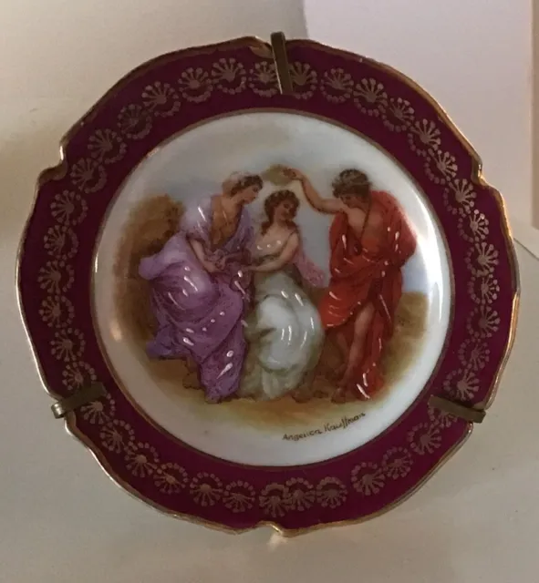 Vintage Limoges Artistique F. M Victorian Miniature Plate Dish Gold Rim 2.5”