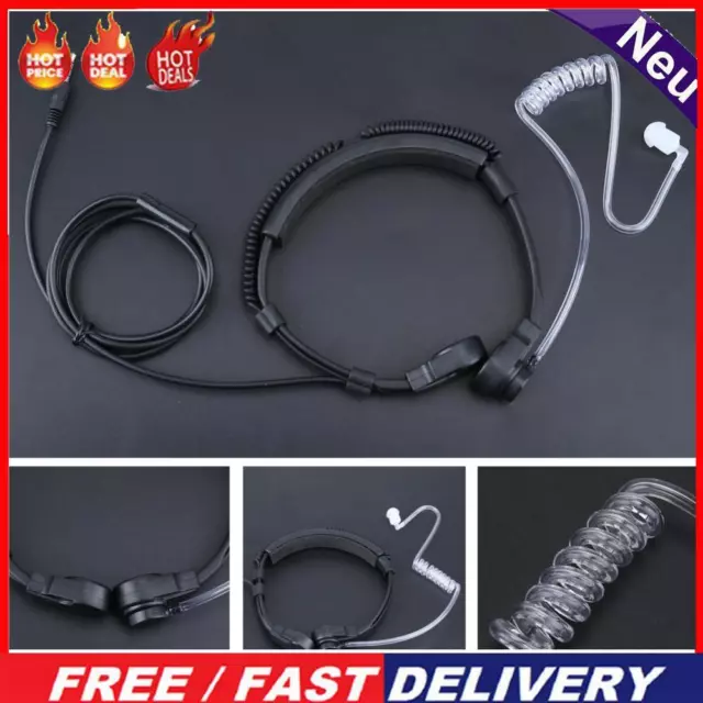 3.5mm Tactical Throat Microphone Covert Acoustic Tube Earpiece for iPhone