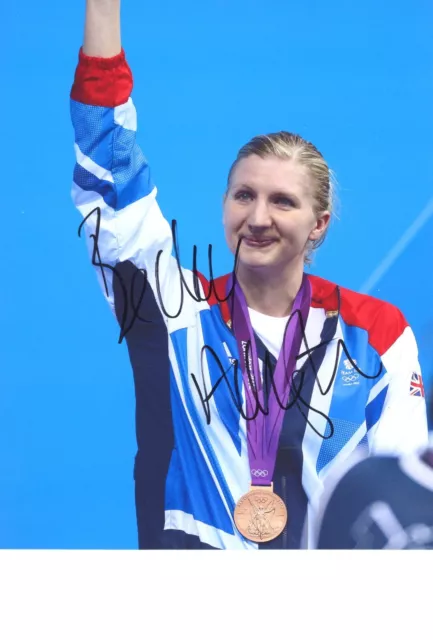 Rebecca Adlington Signed 10x8 Photo Swimming AFTAL#217 OnlineCOA