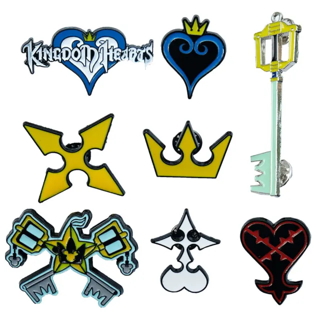 Kingdom Hearts Sora keyblade Symbol Brooch Metal Badge Pin Button 8styles Gift