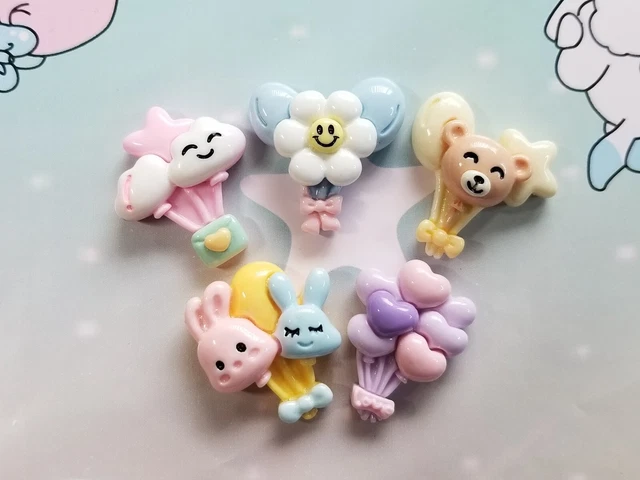 Kawaii Balloon Resin Charms Cabochon Decoden Cute Animals 10pc