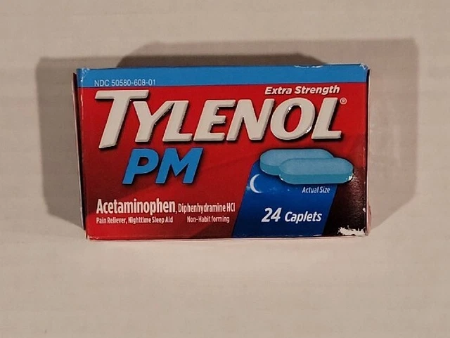 Tylenol PM Pain Reliever & Sleep Aid 24 Caplets