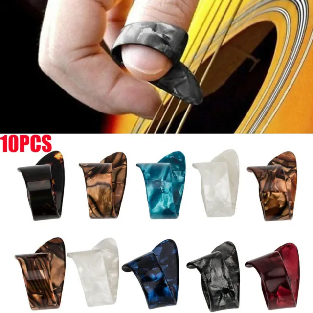 10pcs Guitar Thumb Picks Acoustic Electric Celluloid Plectrums Thick Pick Thins