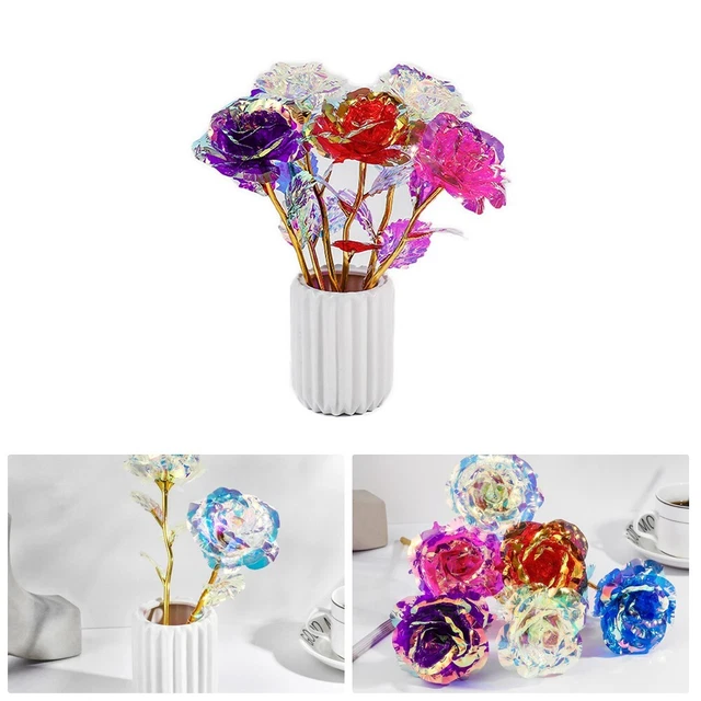 Elegante e fedele lamina oro 24K galassia fiore rosa regalo festa della mamma
