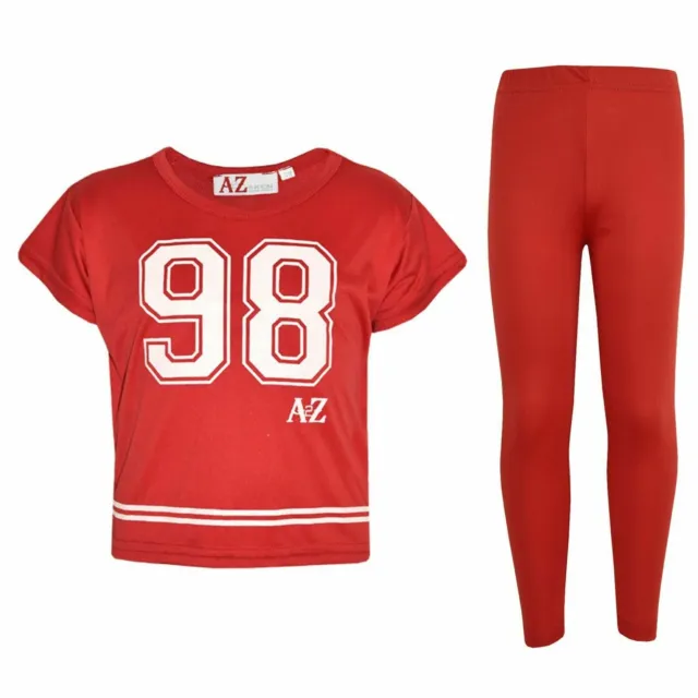 Set leggings e moda top per bambine top 98 stampa eleganti rossi con ritaglio e moda 5-13 anni