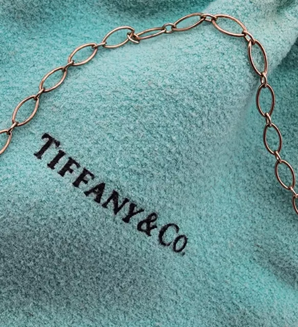 Sterling Silver 925 Tiffany & Co. Ovate Link Chain 18" Necklace Ag 22233