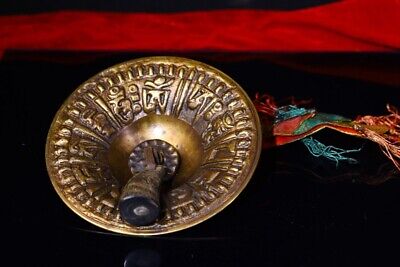 Tibetan Buddhism Old Phurpa Vajra Dorje Bell Handmade Oxhorn Pendant 佛教老搖鈴 #5014