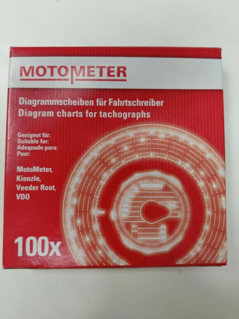 MOTOMETER Diagrammscheiben Fahrtenschreiber 125 km/h 10x100 Stk. 2