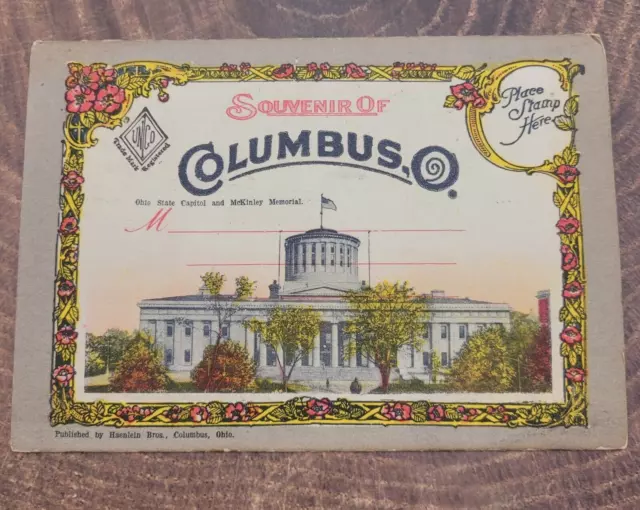 COLUMBUS OHIO Souvenir Postcard Photo Picture Folder 1930s Unposted