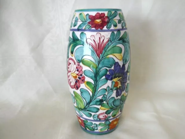 Vintage Italian Sgraffito Hand Painted Majolica Vase 25cm