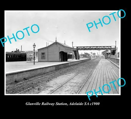 OLD POSTCARD SIZE SA PHOTO OF SAR RAILWAYS GLANVILLE RAILWAY STATION c1900