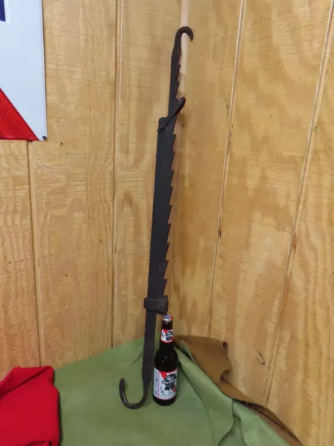 Farm Primitive Meat Hanger,Blacksmith made,Adjustable,USA~GD+🤠🤠🤠MH9.10.23