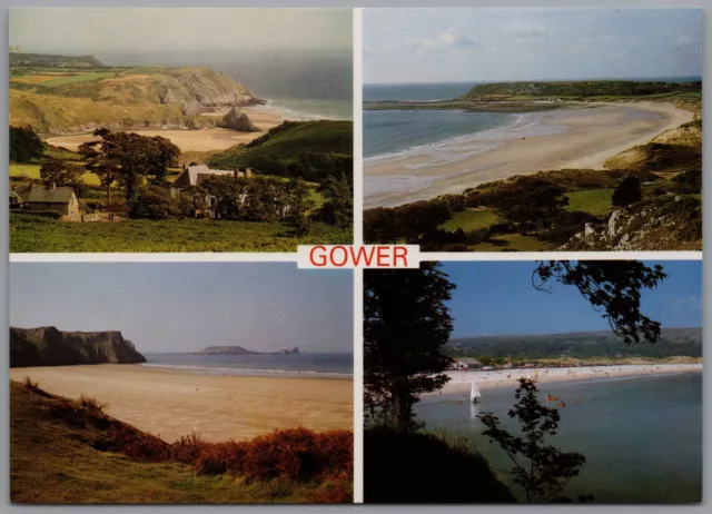 Multiview of Gower Swansea Wales Postcard