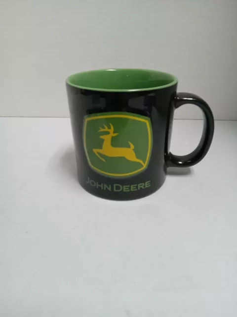 John Deere XLarge Coffee Mug/Cup Black/Green "Nothing Runs Like A Deere" 16 Oz.