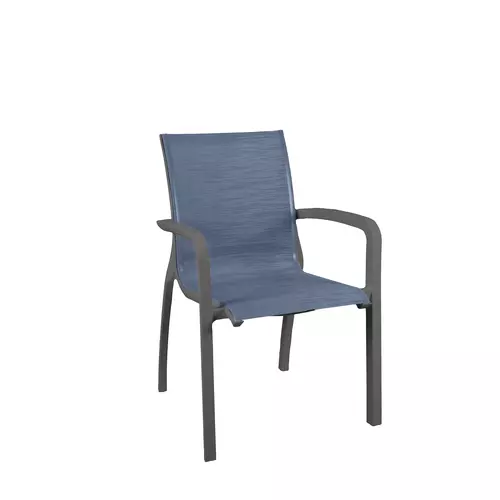 Grosfillex UT007288 Sunset Blue Fabric Outdoor Stacking Armchair - 16 Per Set