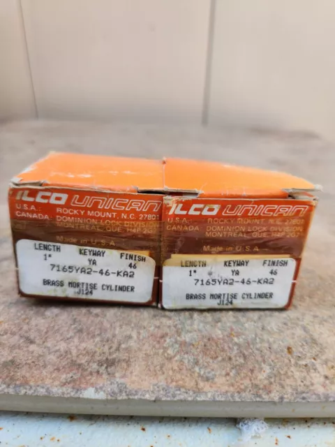 2 Ilco Unican Mortise Cylinders  ~ Keyed Alike ~ NOS