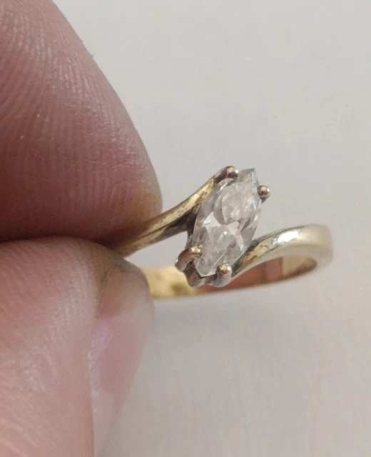 Bague Ancienne En Argent Massif 925 Et Nacre - Taille 57 - Occasion - Style Vintage