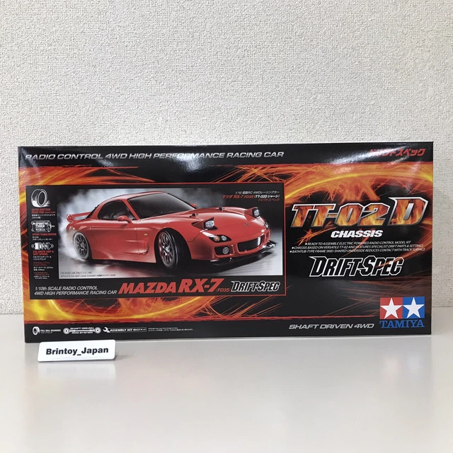Tamiya RC Bausatz Mazda RX-7 FD3S 1:10 – TT-02D Drift-Chassis, Mit LED-Set, Unlackiert