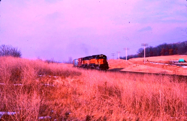 Original Kodachrome Slide Milwaukee Road Sd40-2 #151 Hamilton, Wi Feb. 11, 1987