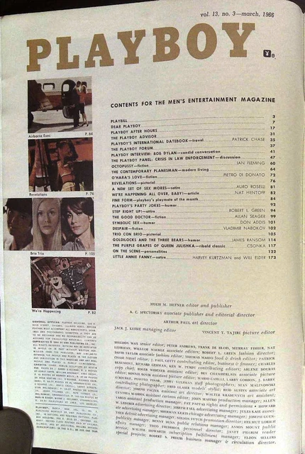 PLAYBOY MARCH 1966 PRISCILLA WRIGHT Rossana Podesta SHIRLEY ANNE FIELD