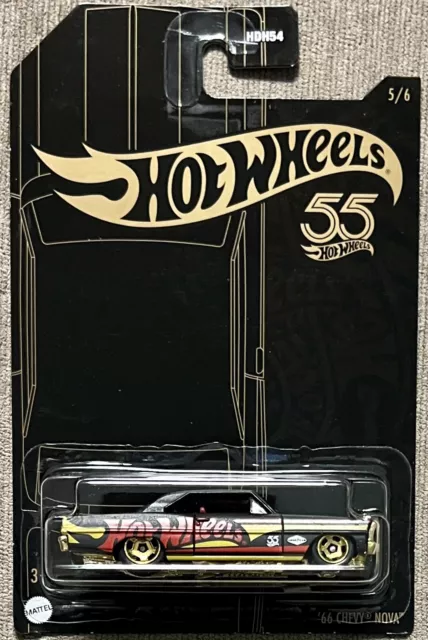 Hot Wheels 2023 55th Anniversary Series #5/6 '66 Chevy Nova #HLK00 1:64 Scale