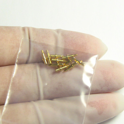 10pcs t-8-1.5 BATTERIA CONN A MOLLA PIN PLACCATO ORO L 8mm Corsa 1.9mm 