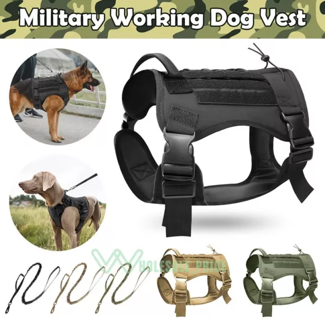 Tactical Dog Harness with Handle Leash Large Military Dog Vest Working Dog USA