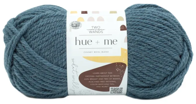 Lion Brand Yarn Two of Wands Hue + Me Desert Bulky Acrylic,Wool Blue Yarn 3 Pack
