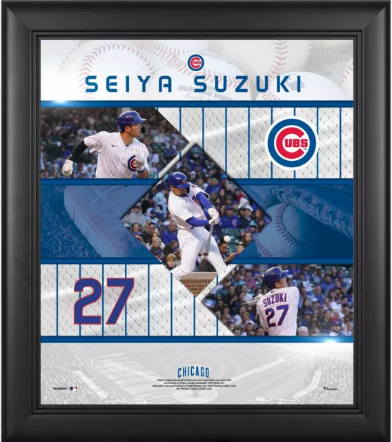 Sieya Suzuki Chicago Cubs Framed 15" x 17" Stitched Stars Collage