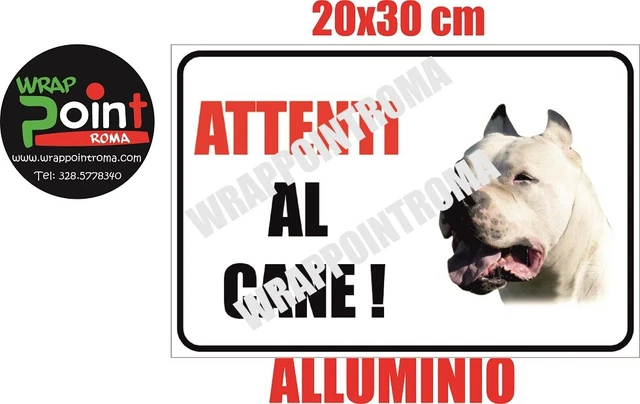 Cartello 'Attenti Al Cane' In Metallo 20x30 Cm - Targa Da Esterno, Resistente