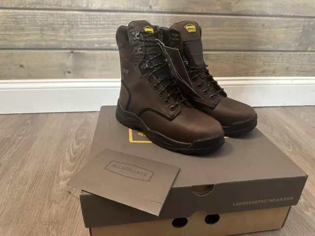 LACROSSE QUAD COMFORT 400G ST Brown Leather 8 Work Boots Men s US 11 Steel Toe 88.00 PicClick