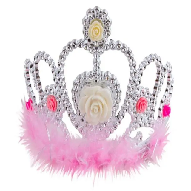Coroncina compleanno 18 anni tiara donna corona piume gadget idea regalo  festa