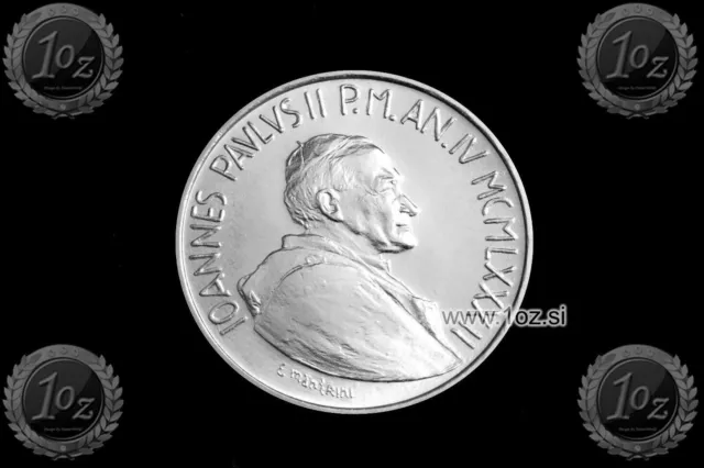 VATICAN 1000 LIRE 1982 ( Pope JOHN PAUL II ) SILVER Commem. Coin (KM# 167) UNC