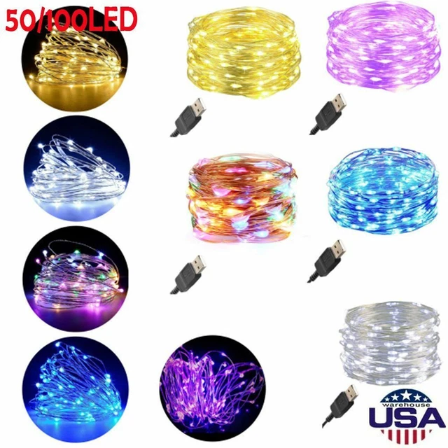 LED Copper Wire USB Plug In Micro String Lights Party Static Fairy Light 5M/10M