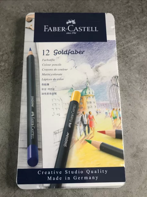 PROMO Boîte Métal 12 GOLDFABER Crayons De Couleur FABER CASTELL 17 47 12