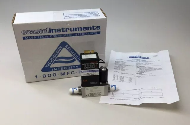 Brooks 5850E Mass Flow Controller 1000 SCCM N2 Coastal Instruments Certificate