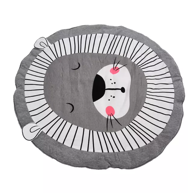 Baby Play Mat Large Round Animal Pattern Cotton Soft Baby Crawling Mat for