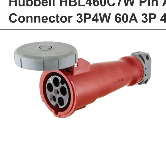 Hubbell HBL420P7W 20 Amp 480Vac IEC Pin and Sleeve Plug 3-Poles