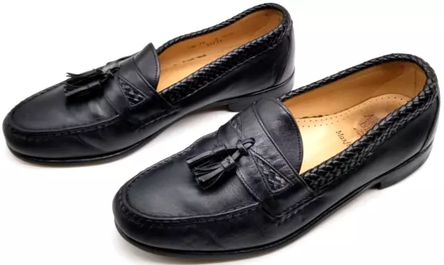 Allen Edmonds Men Maxfield Tassel Loafers Black Leather Slip On Shoes 10 D
