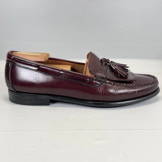 Vtg GH Bass & Co Layton Loafers Tassel Kiltie Men\'s 11.5E Burgundy Made in USA Vtg GH Bass & Co Layton Loafers Tassel Kiltie Men main image 3
