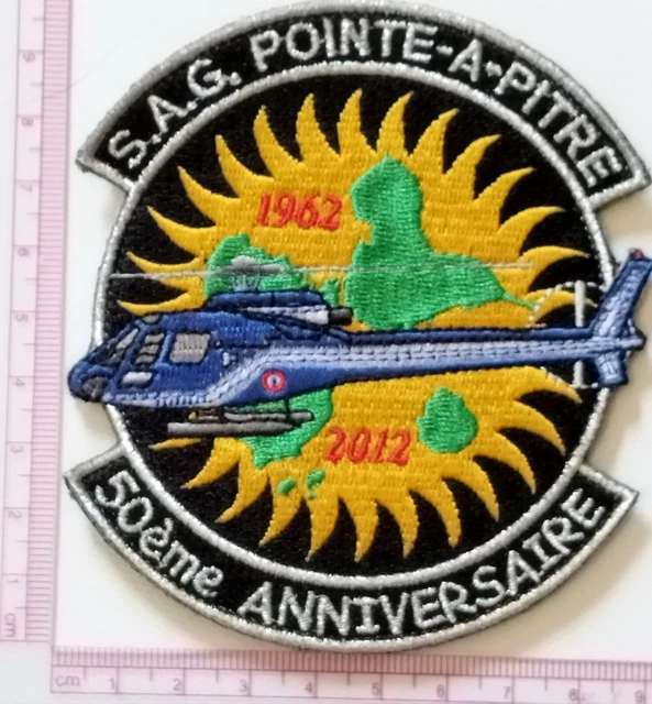 ECUSSON POLICE GENDARMERIE Patch Badge Guadeloupe 971 Sag Helico Pointe
