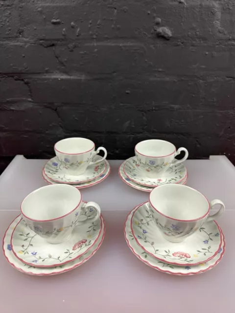 4 x Johnson Brothers Summer Chintz Tea Trios Cups Saucers and Side Plates Set