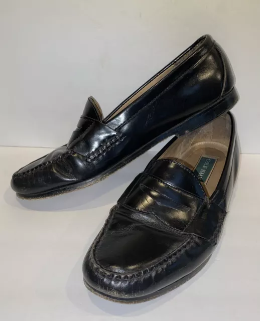 COLE HAAN MENS Penny Black Leather Slip-On Loafer Dress Shoes Size 10 ...