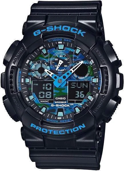 CASIO Watch G SHOCK G SHOCK GA 100CB 1AJF Black Blue Men s