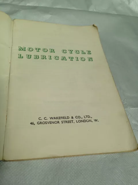 Rare Vintage Motor Cycle Lubrication Book