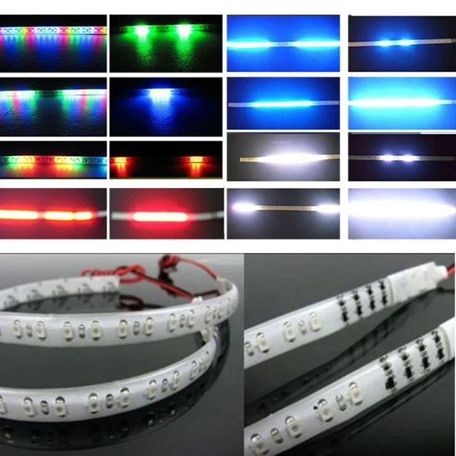 2Pcs Knight Car Decor DIY Strobe Scanner Flash Neon Strip Light 30CM 32 LED