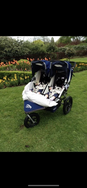 Bob Revolution - running buggy / pram. Blue and grey, large wheels