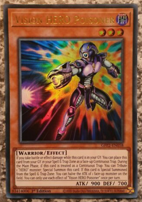 Yugioh GFP2-EN058 Vision Hero Poisoner Ultra 🔥 Ghosts From The Past 2 1st Ed