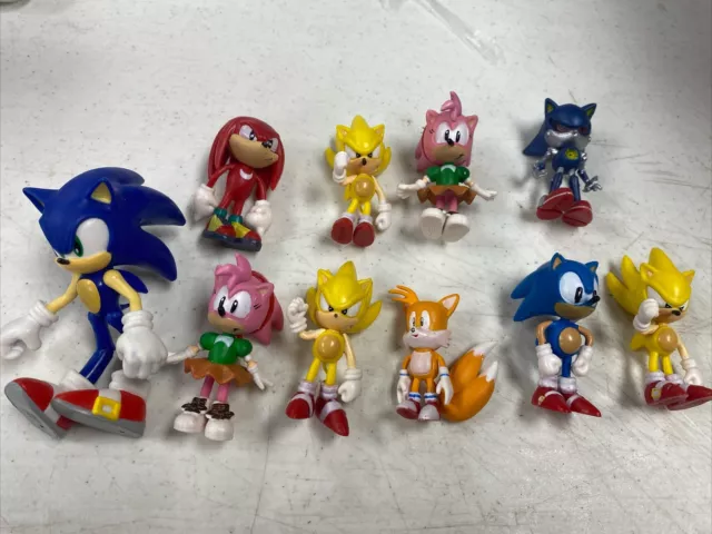 Sonic The Hedgehog 10 Gold Metal Rings Lot - Game Figure Collection Display  Real