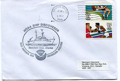 1986 NOAA Ship Discoverer Beaufort Sea Alaska Seattle Polar Antarctic Cover 